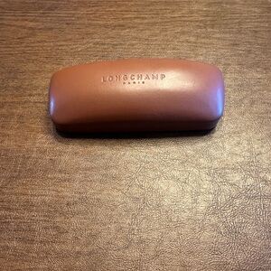 Longchamp Brown Leather Eyewear Case EUC LUXURY